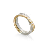 Anello Filodellavita Classic Collection, 3 Fili in Argento .925 e Oro Rosa 9kt e Diamanti Bianchi 0.04 ct