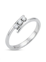 Anello trilogy fantasia in oro bianco  e diamanti bianchi ct 0,10 F-SI au gr. 2,10