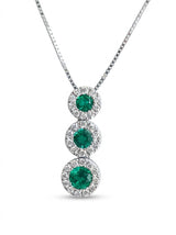 Pendente trilogy smeraldi ct. 0,35 diamanti ct. 0,16 G-VS gr. 2,9