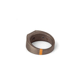 Anello uomo in titanio, oro rosso e pave' di 25 diamanti black mis 26