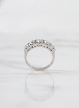 Anello riviera 5 pietre oro bianco ct. 1,5 G-VVS GR.N4,7 mis 13