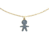 Girocollo Careggi sagoma bimbo polvere diamanti argento dorato