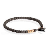 Bracciale bracciale cubi piccoli moschettone e scritta dad oro rosa