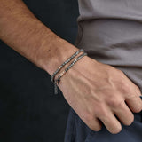 Bracciale bracciale cubi piccoli moschettone e scritta dad oro rosa