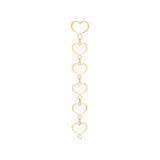 Orecchini lobo cuore Maman cinque cuori pendenti argento dorato