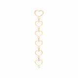 Orecchini lobo cuore Maman cinque cuori pendenti argento dorato