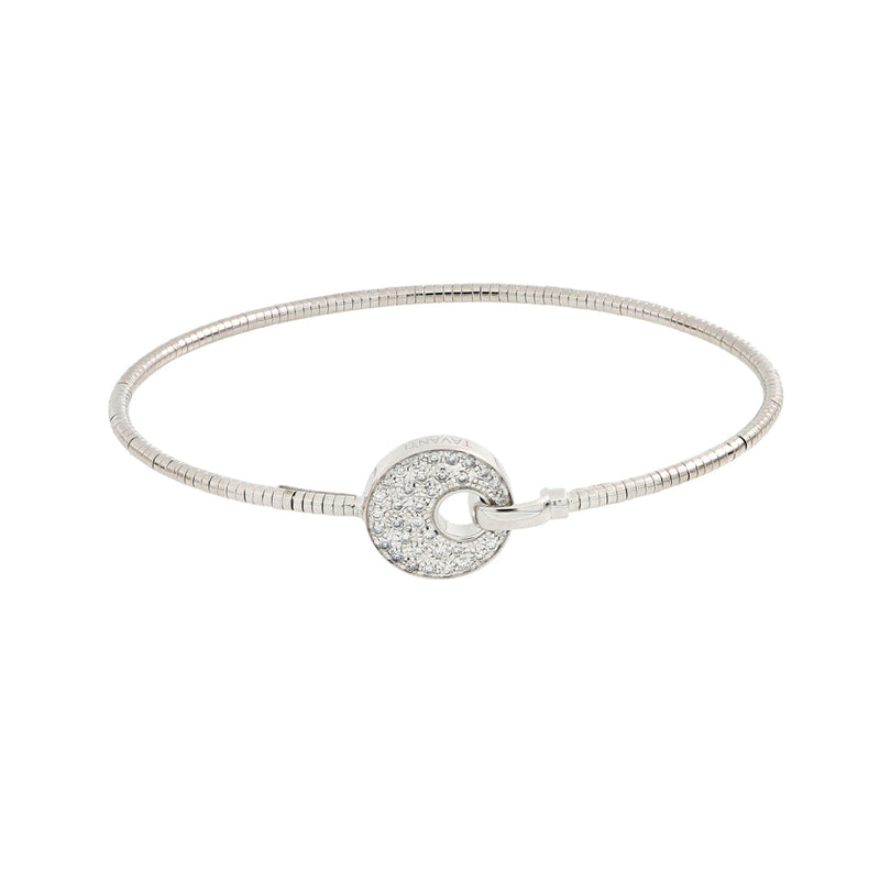 Bracciale Rigido Giove Oro Bianco e Pavé di Diamanti