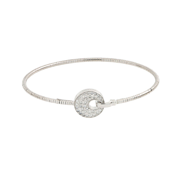 Bracciale Rigido Giove Oro Bianco e Pavé di Diamanti