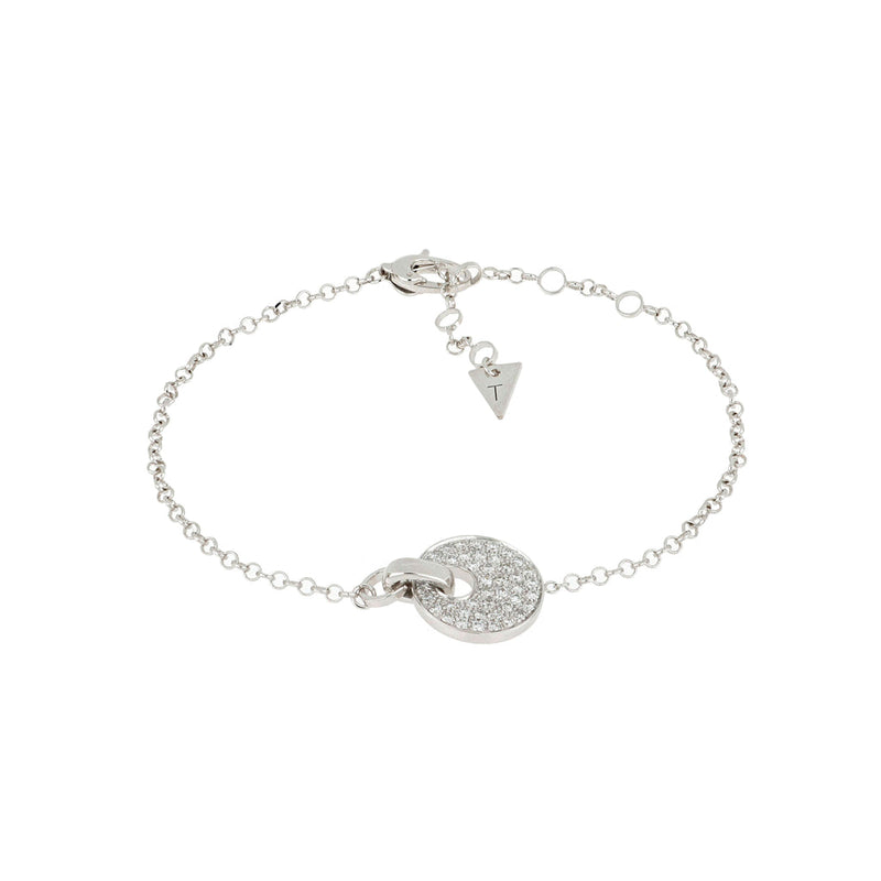 Bracciale Giove Oro Bianco e Pavé di Diamanti