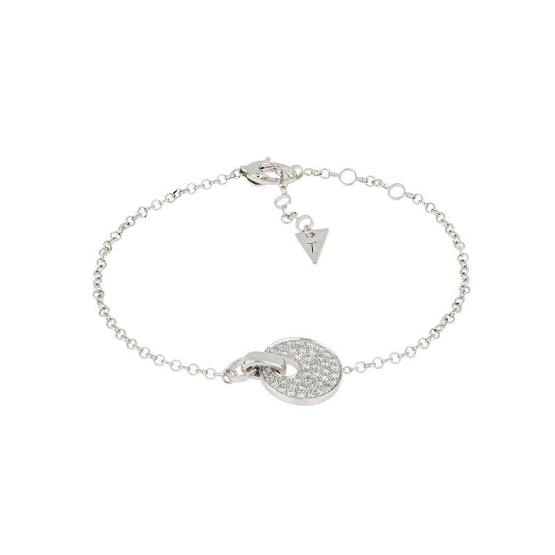 Bracciale Giove Oro Bianco e Pavé di Diamanti