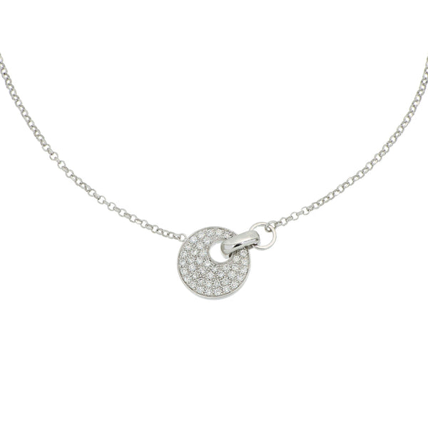 Collana Giove Oro Bianco e Pavé di Diamanti