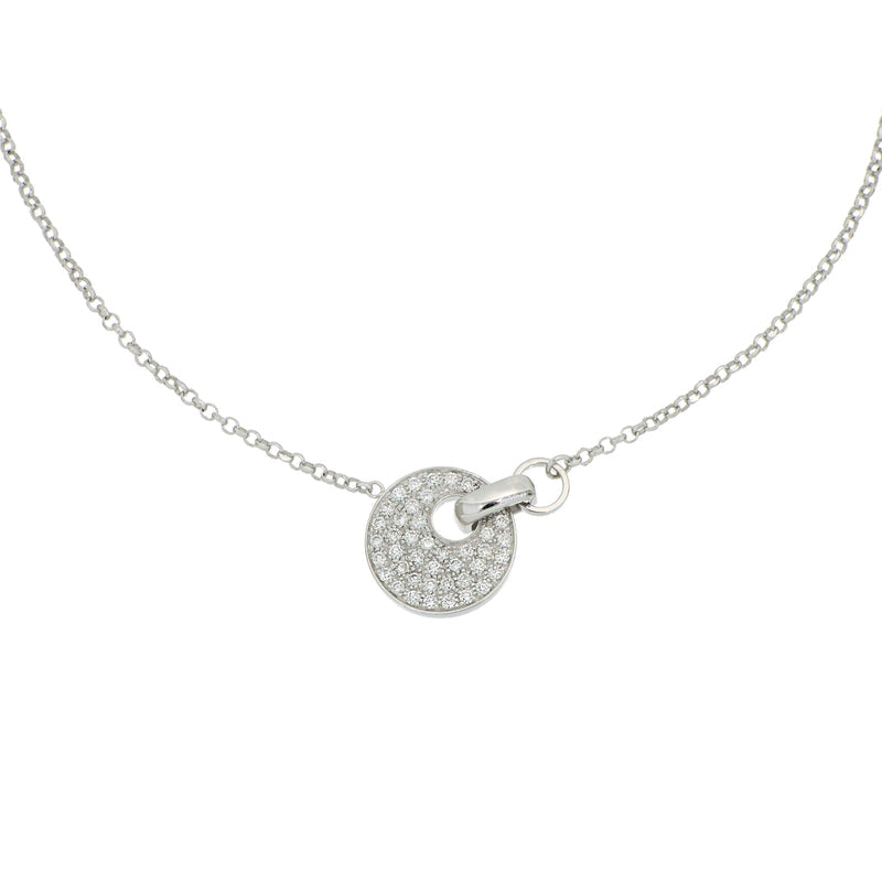 Collana Giove Oro Bianco e Pavé di Diamanti