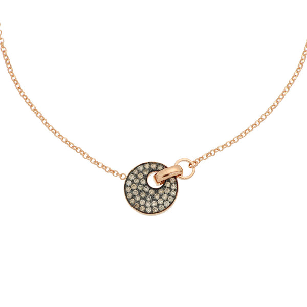 Collana Giove Oro Rosa e Pavé di Diamanti Brown