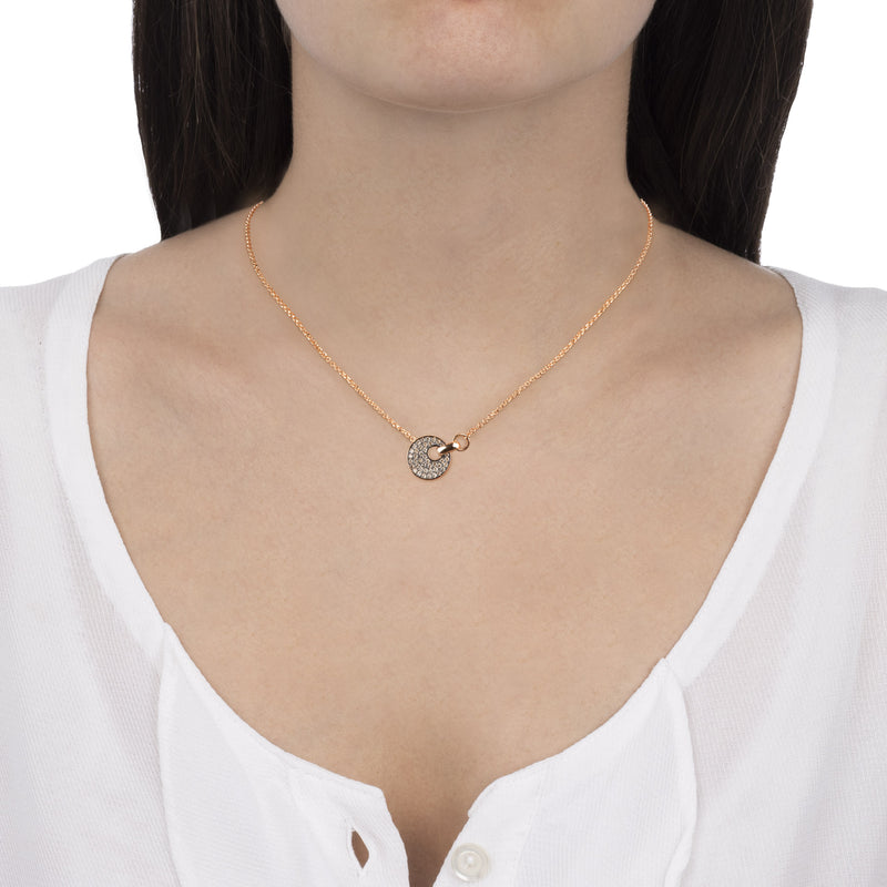 Collana Giove Oro Rosa e Pavé di Diamanti Brown