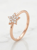 ANELLO STELLINA ORO ROSA CON DIAMANTI Oro g 1.70 - Diamanti ct 0.09