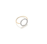 Anello Filodamore in Oro Giallo 9 kt con cerchio grande in oro Bianco 9 kt e 22 Diamanti bianchi 0,143 ct