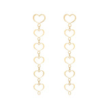 Orecchini lobo cuore Maman cinque cuori pendenti argento dorato