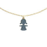 Girocollo Careggi sagoma bambina polvere diamanti argento dorato