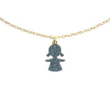 Girocollo Careggi sagoma bambina polvere diamanti argento dorato