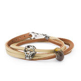 Bracciale in Cuoio, Marrone/Beige 36CM
