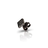 Orecchino minimal quadretto grande TITANIO+9 black 0,10