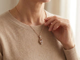 Pendente oro rosa diamanti e morganite