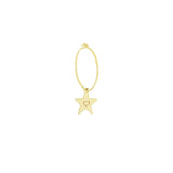 Orecchini cerchio stella logo Maman pendente argento dorato
