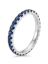Anello girodito oro bianco e zaffiri blu ct. 1,19 31 pietre gr. 1,5