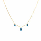Girocollo Diamante Nudo tre pietre blu oro giallo 18kt