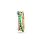 Anello Filodellavita Prezioso Collection, 3 Fili spessore 2,2 mm in Oro Giallo 9kt e 15 Smeraldi 0.75 ct (setaccio 9-9.5)