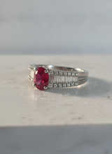 Anello fascetta rubino ct. 1,51 diamanti bag. 0,51 brill. ct 0,25 f gr. 7,3