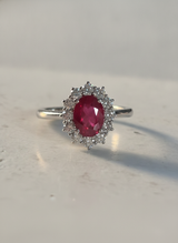 Anello contorno rubino ct.1,32 diamanti ct 0,57 F-VS gr.4,6 mis 13 326-AN-1000-6-8