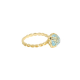 Anello Elizabeth topazio azzurro argento dorato mis. 13