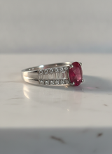 Anello fascetta rubino ct. 1,51 diamanti bag. 0,51 brill. ct 0,25 f gr. 7,3
