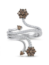 Anello fantasia diamanti bianchi e brown ct 1,27 gr. 11,4