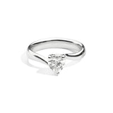Anello solitario anniversary taglio cuore ct. 0,40 F-VS mis 15