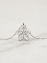 Girocollo con pendente stella in oro bianco e diamanti taglio brillante rotondo ct. 0,22 G-SI 370-XN2143