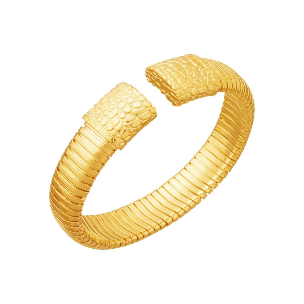Bracciale tubogas croco grande dorato