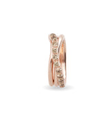 Anello Filodellavita Prezioso Collection, 3 Fili spessore 2,2 mm in Oro Rosa 9kt e 15 Diamanti Brown 0.80 ct (setaccio 9-9.5)