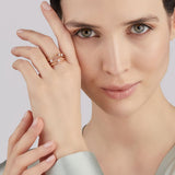 Anello dune choccolate brown 4 diamanti ct. 0,27