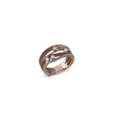Anello dune choccolate brown 4 diamanti ct. 0,27