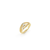 Anello dune giallo sunrise 2 diamanti ct. 0,14