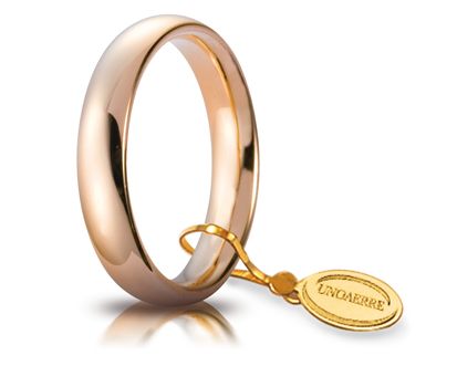 Unoaerre fede comoda 4 mm in oro rosa