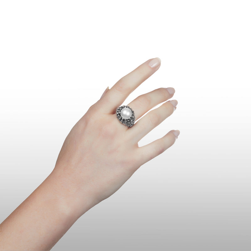 Anello drops perlage