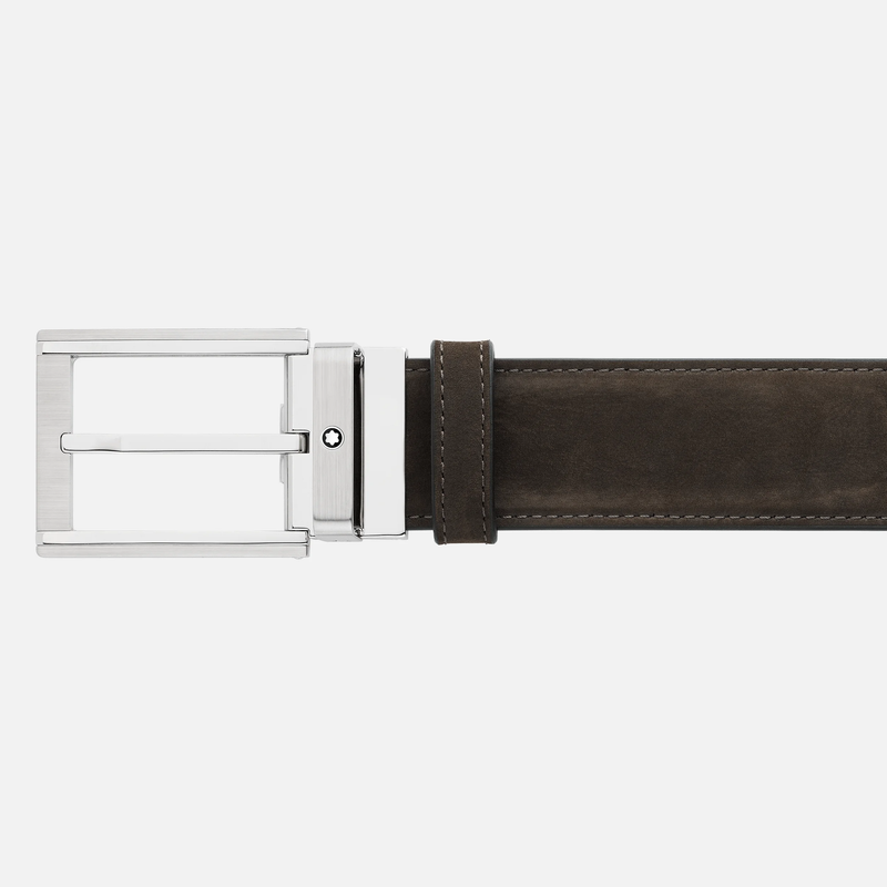 Cintura con fibbia ad ardiglione rettangolare in acciaio pregiato lucido e opaco 126041