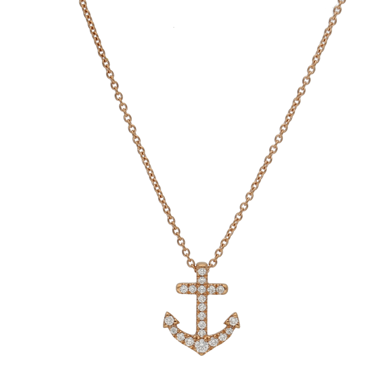 Collana con ciondolo a forma di ancora in oro 18k - 19,5 Collana con ciondolo a forma di ancora in oro 18k - 19,5