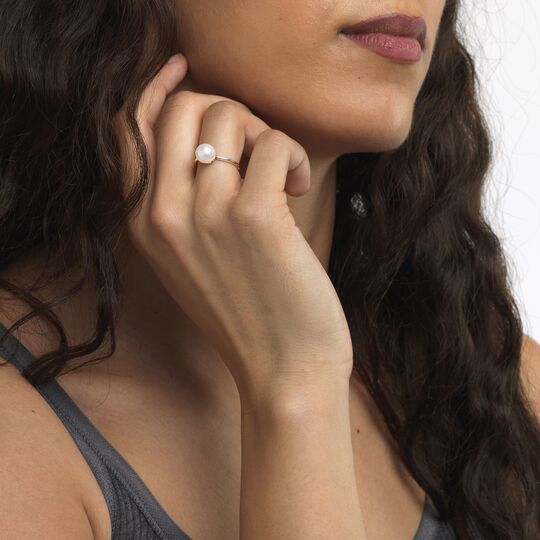 Anello Perla Bianca Delicata