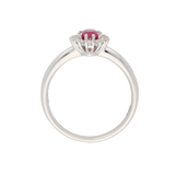 Anello contorno classico con rubino e diamanti