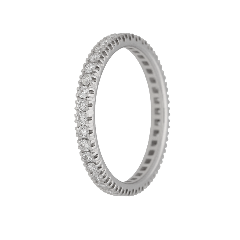 Anello girodito in oro bianco e diamanti bianchi Ct. 0,58