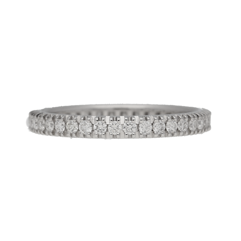 Anello girodito in oro bianco e diamanti bianchi Ct. 0,58